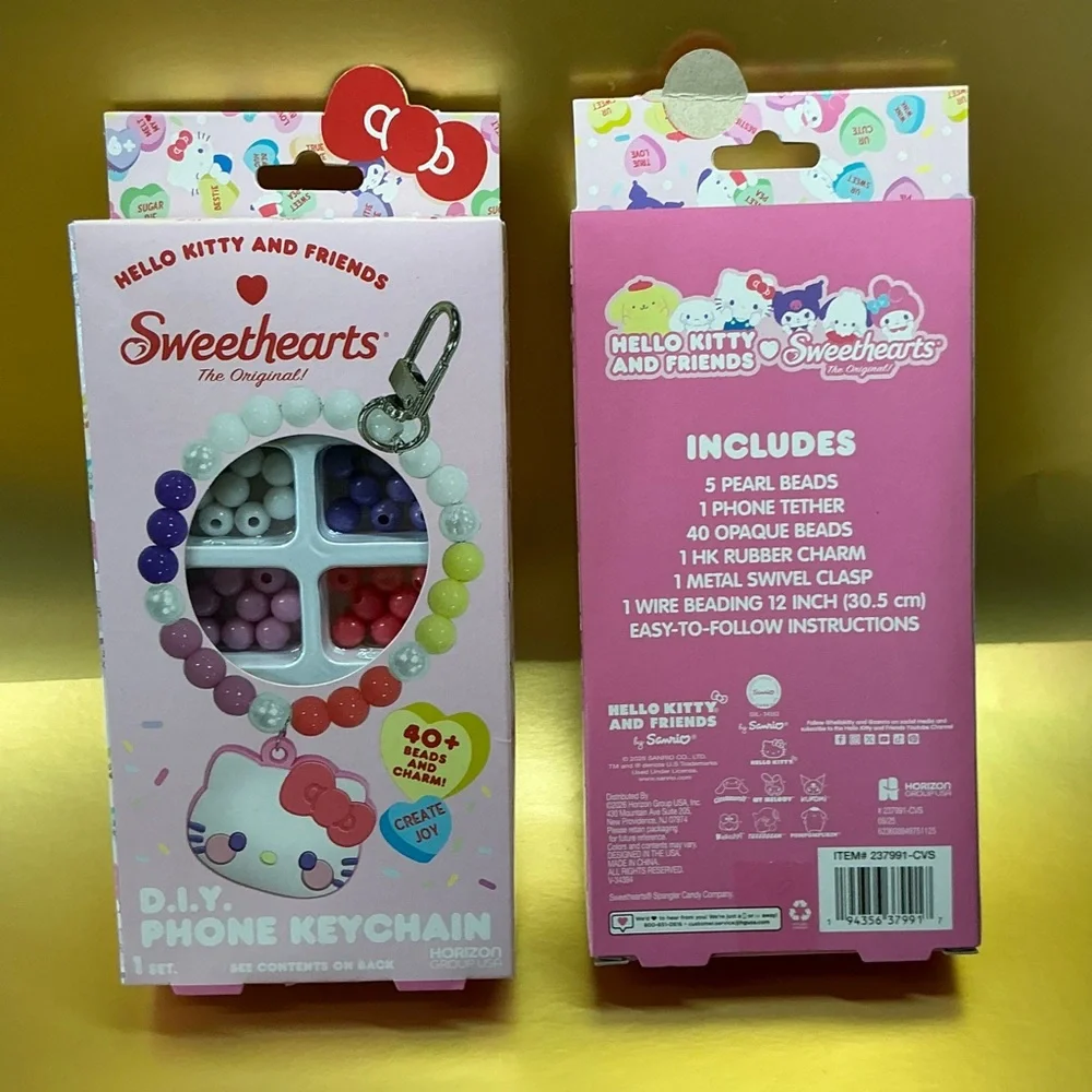 Hello Kitty Own Customize DIY Phone Keychain or Jewelry Beads of Multicolor